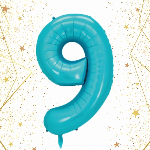 Шар фольгированный 32'81см Цифра 9 (голубой)_2