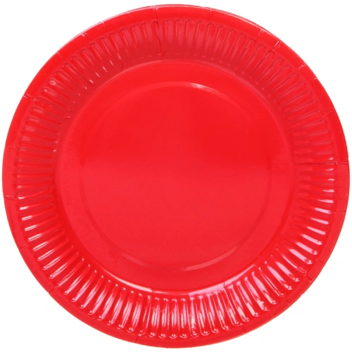 Тарелка бумажная 18 см в наборе 10 шт "Красный"