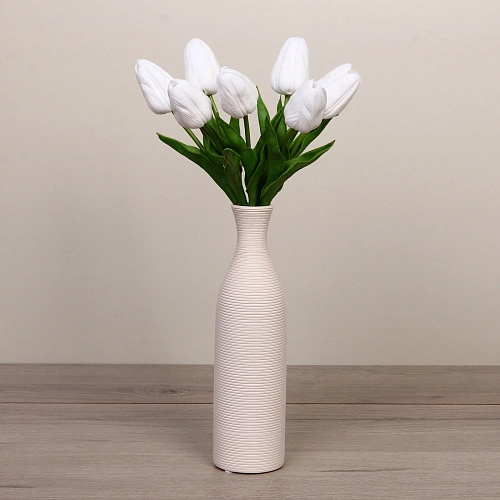 Цветы искусственные Natur 38см Тюльпаны 7шт белые_5