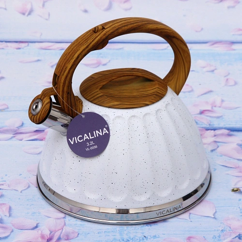 Чайник из нержавеющей стали 3,2л Vicalina Бисквит белый VL-0056_10