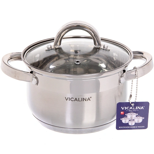 Набор посуды из нержавеющей стали VICALINA 4 предмета (4 кастрюли 1,9л, 2,7л, 3,6л, 6,0л) VL-585_13