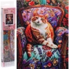 Алмазная мозаика в рулоне 30*40см полная выкладка "DIAMOND", Котик в кресле