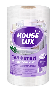 Салфетки универсальные HOUSE LUX 28*20см спанлейс 45г/м2 рулон гофра 125шт