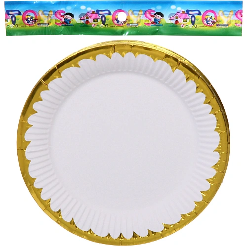 Тарелка бумажная 18 см в наборе 10 шт Праздничный день, белый_4