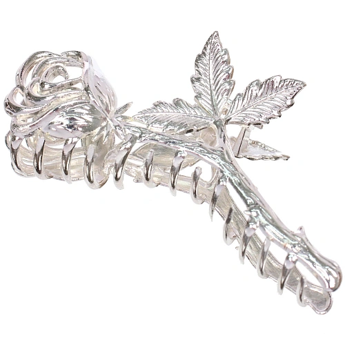 Заколка - краб для волос на блистере ДЕ Палма, роза, цвет золото и серебро, 114см (пакет с подвесом)_4