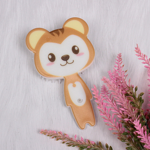 Расческа массажная Zverushka медвежёнок, цвет коричневыйбелый, 713см_4