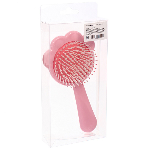 Расчёска массажная детская ЛАПОЧКА, цвет пудровый, 17891см (коробка PVS)_6