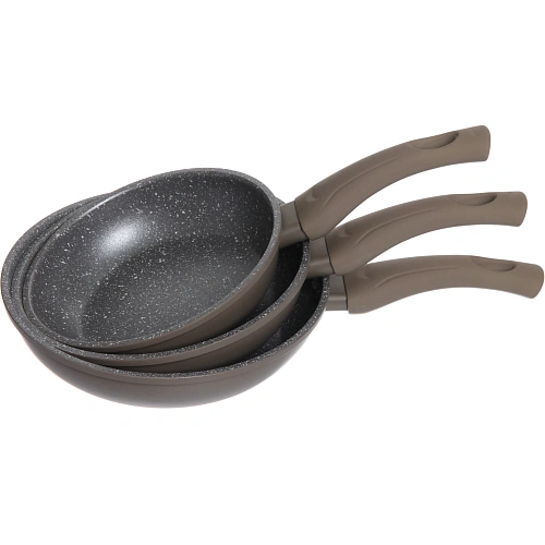 Сковорода BAROLY в наборе 3шт (18см, 20см,22см),  бакелитовая ручка_6