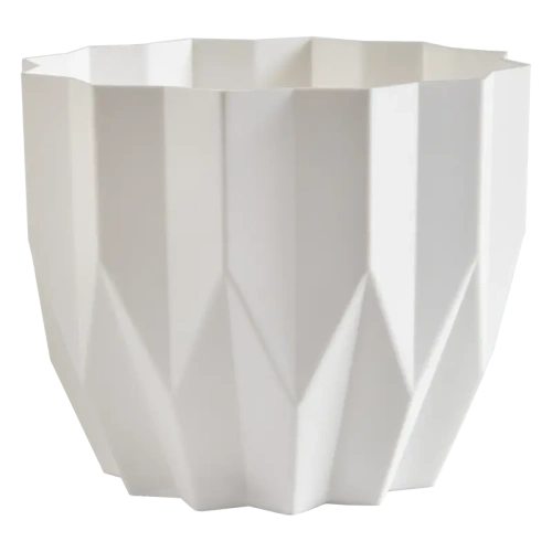 Кашпо для цветов пластиковое 0,8л d-13см "Геометрия" Белый