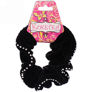 Резинка для волос 1шт "Кокетка - Your Radiance", цвет черный, кайма из страз, d-12см 