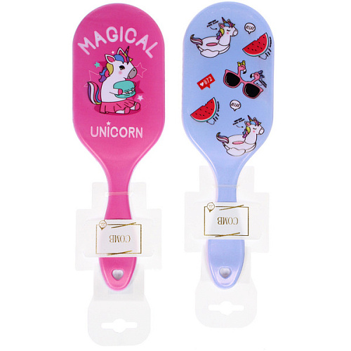 Расческа массажная овальная КОТИКИ, микс 4 дизайна, 237,5см (PVC подвес)_3