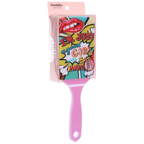 Расческа массажная прямоугольная форма КОЛЛЕКЦИЯ ИМАНИ - САНТЕГА, микс 4 дизайна, 247,5см (PVC упаковка)_10