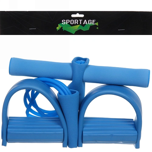 Эспандер универсальный с упорами для ног Fitness 4525 см (нагрузка 18 кг), голубой_6