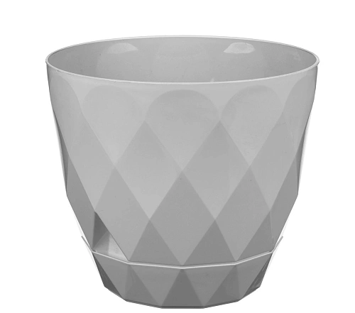 Горшок для цветов пластиковый 4,5л d-22см "Laurel" с поддоном серый