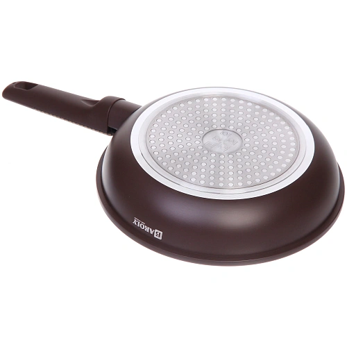 Сковорода BAROLY CHOCOLATE 22см индукционная с крышкой, бакелитовая ручка_4